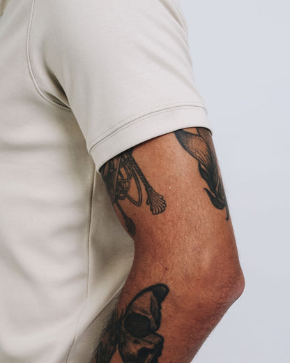 Polo cuello box de pima - crema