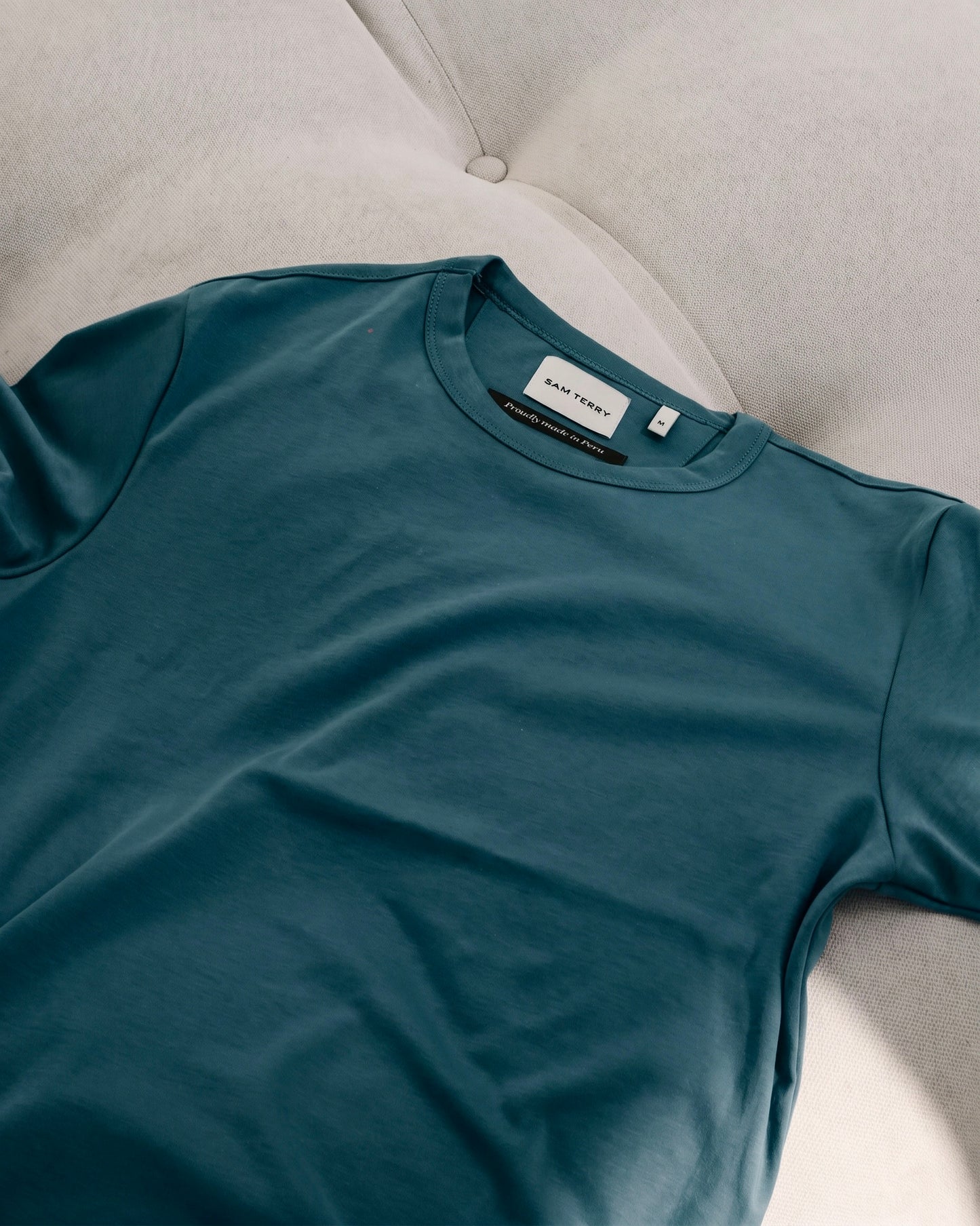 Camiseta básica de pima - cobalto