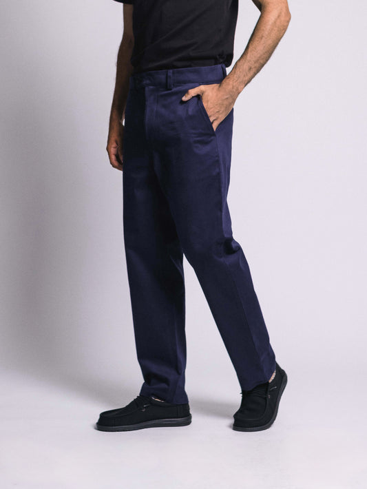 Pantalón drill classic fit - azul