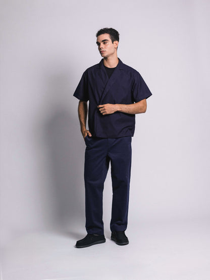 Pantalón drill classic fit - azul