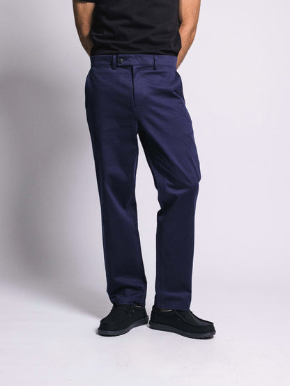 Pantalón drill classic fit - azul