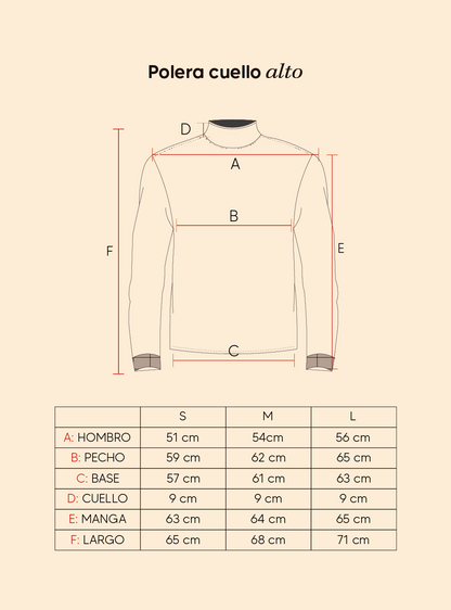 Polera cuello alto - burgundy