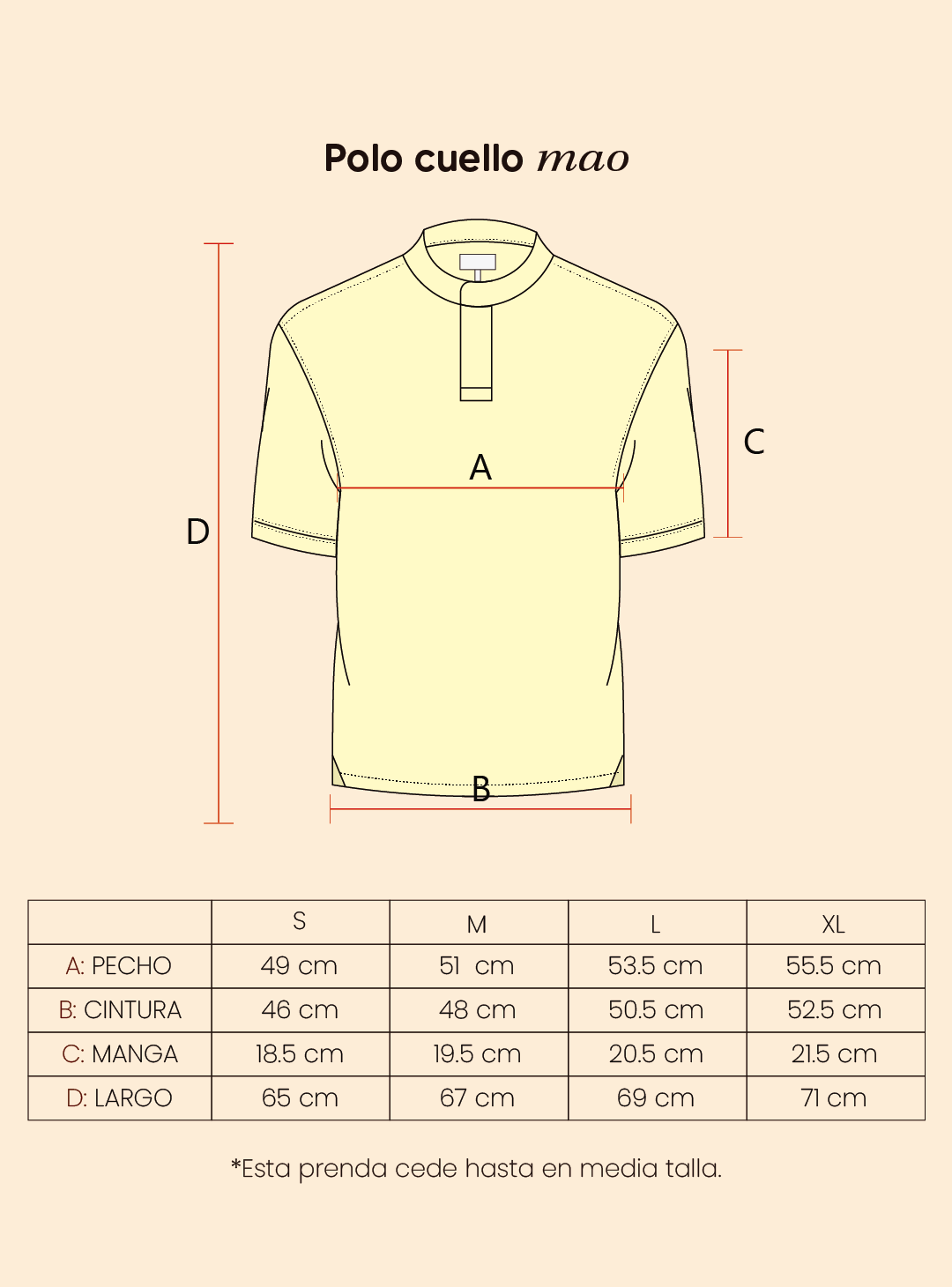 Polo cuello mao - amarillo pastel