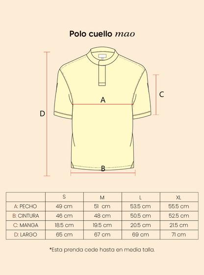 Polo cuello mao - amarillo pastel