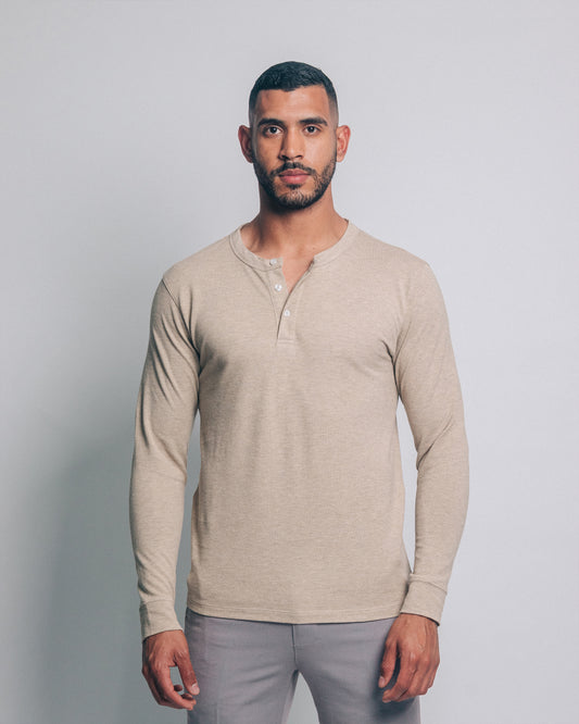 Camiseta henley - beige
