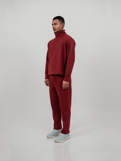 Polera cuello alto - burgundy