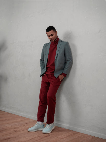 Polera cuello alto - burgundy