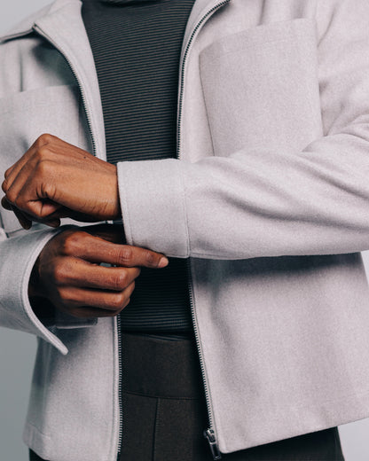 Chaqueta de paño - gris plata
