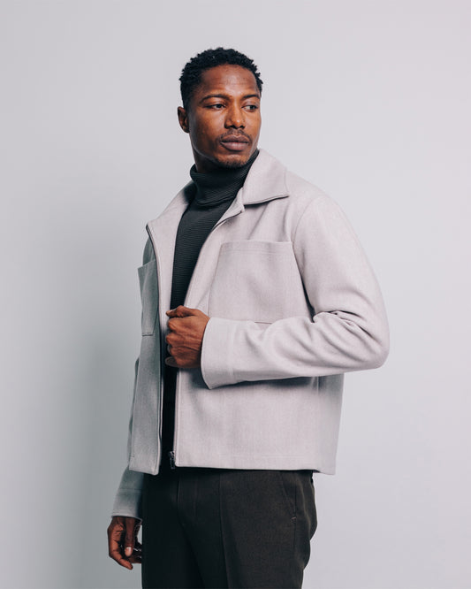 Chaqueta de paño - gris plata