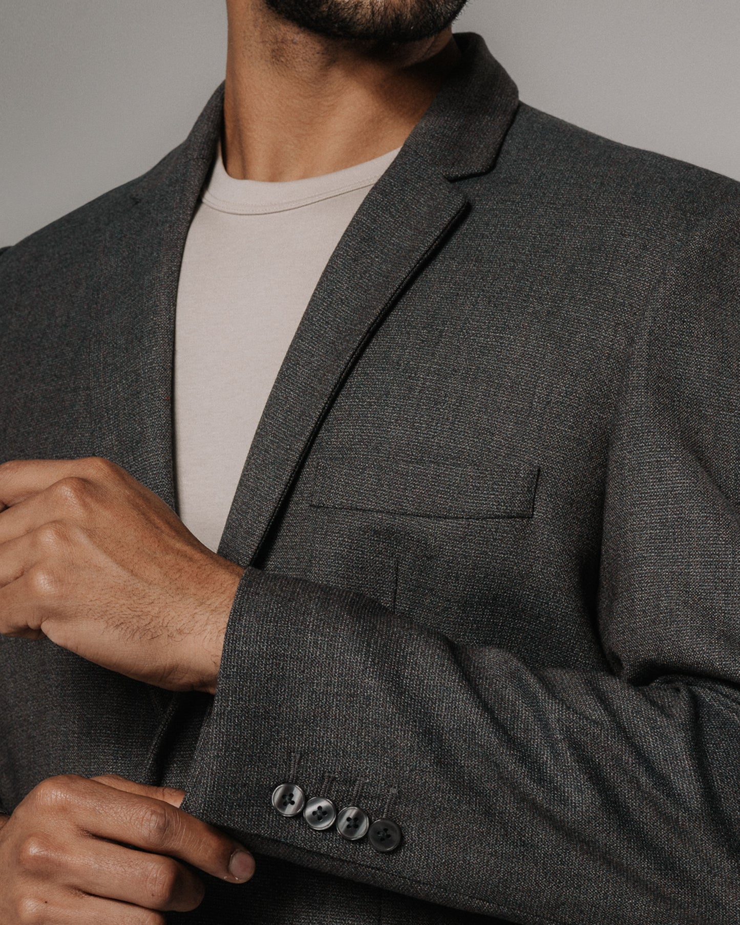 EVERYDAY BLAZER - GRIS/TEXTURA