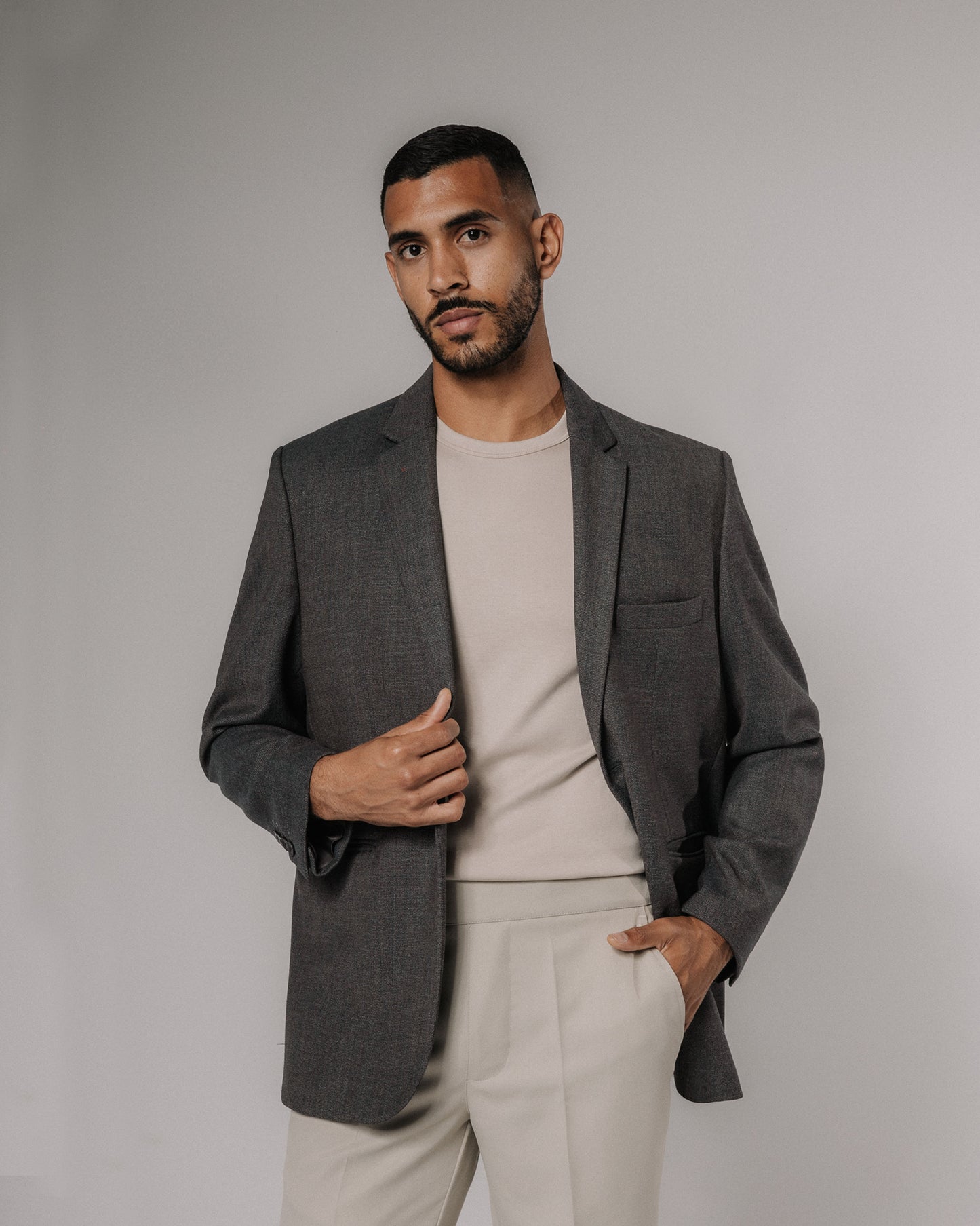 EVERYDAY BLAZER - GRIS/TEXTURA