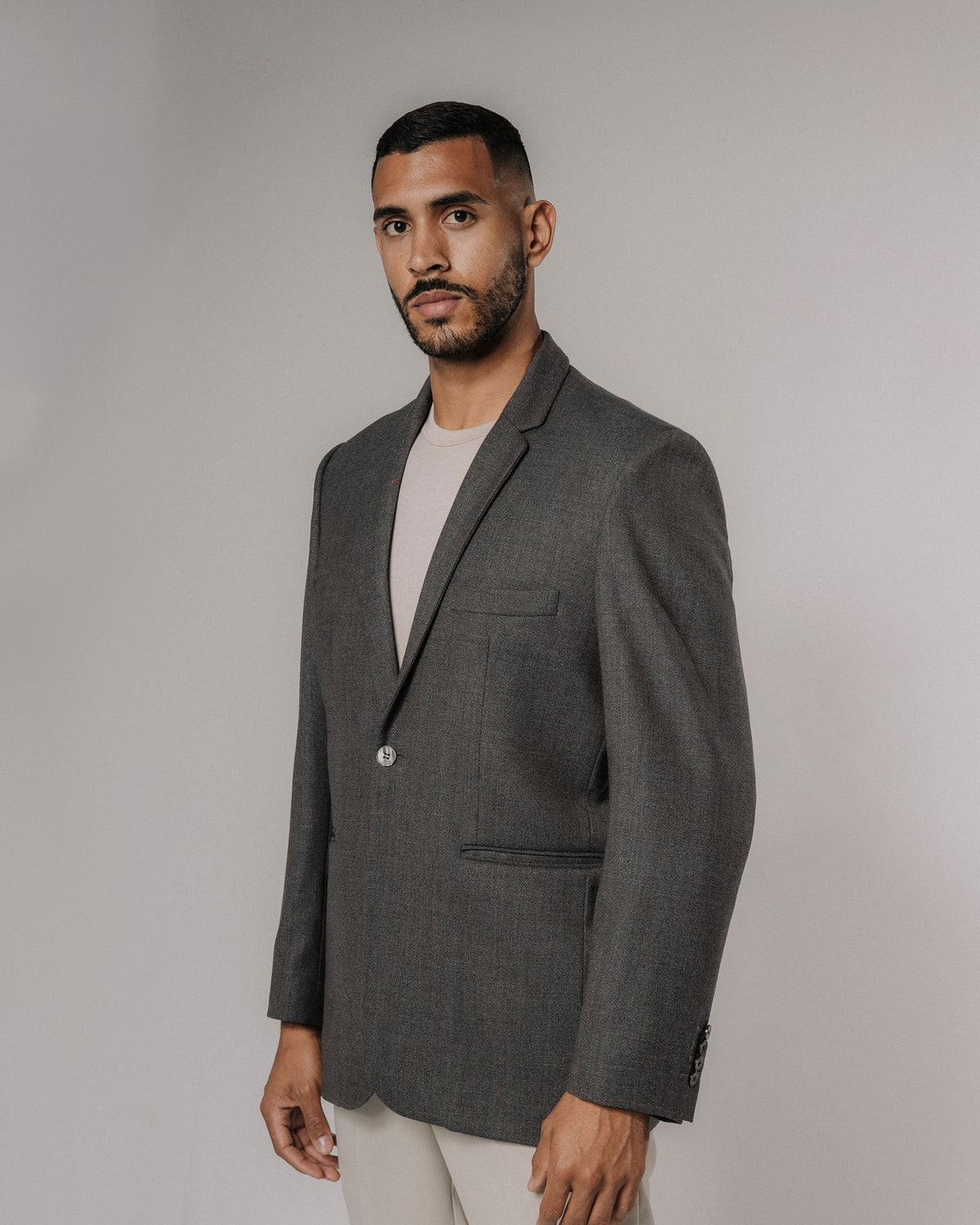 EVERYDAY BLAZER — GRIS/TEXTURA