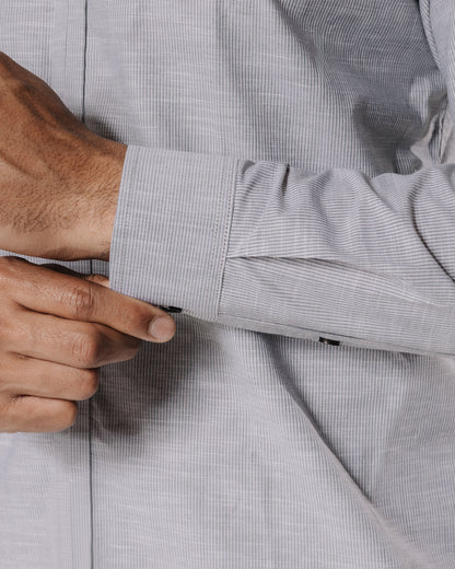 Camisa pechera multiposición - gris/lineas