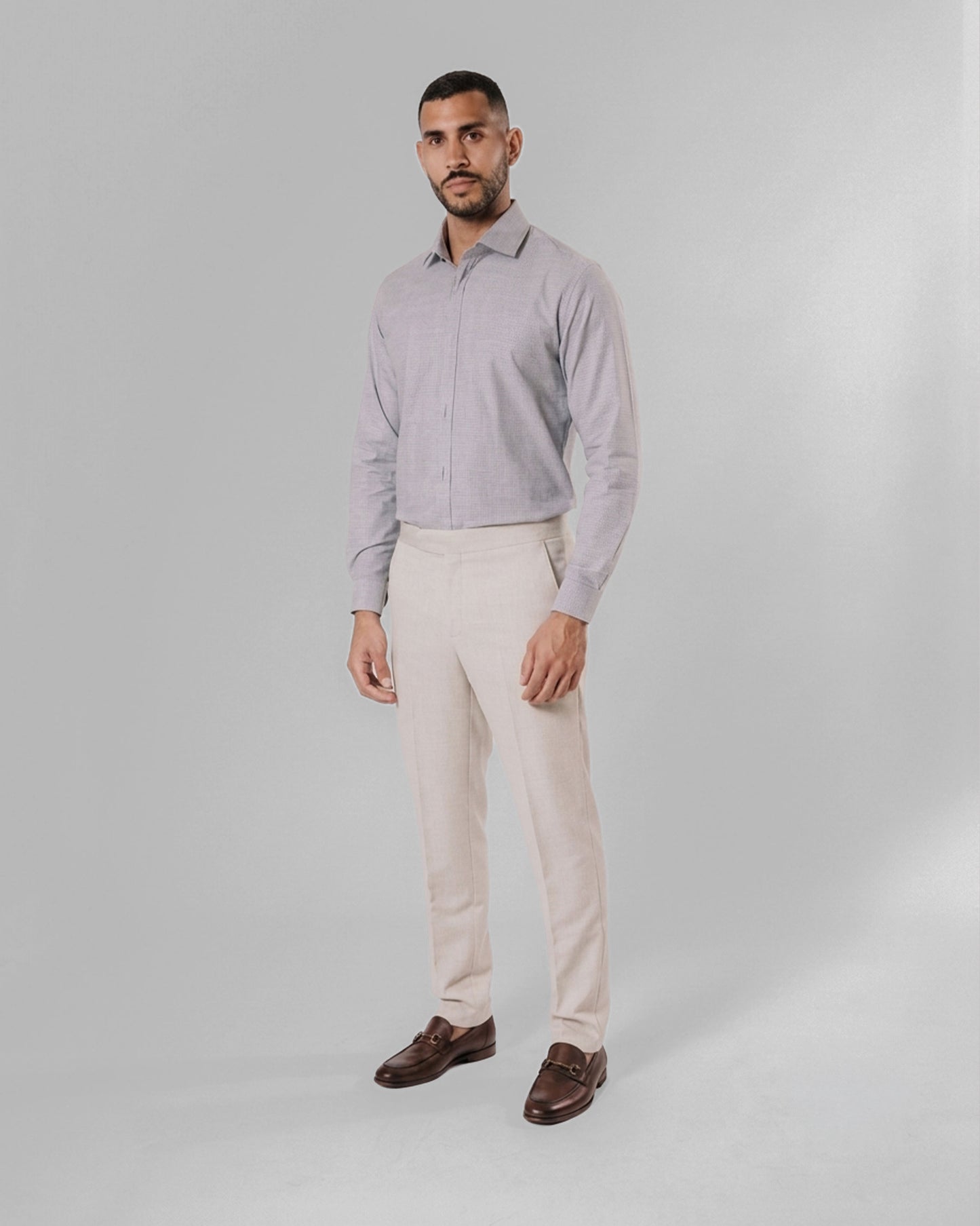 Camisa pechera multiposición - gris/lineas