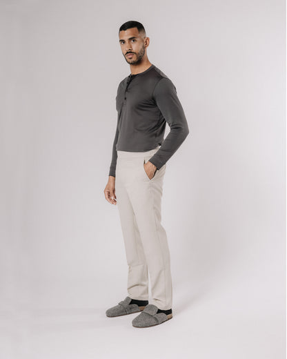 Camiseta henley de pima — gris grafito