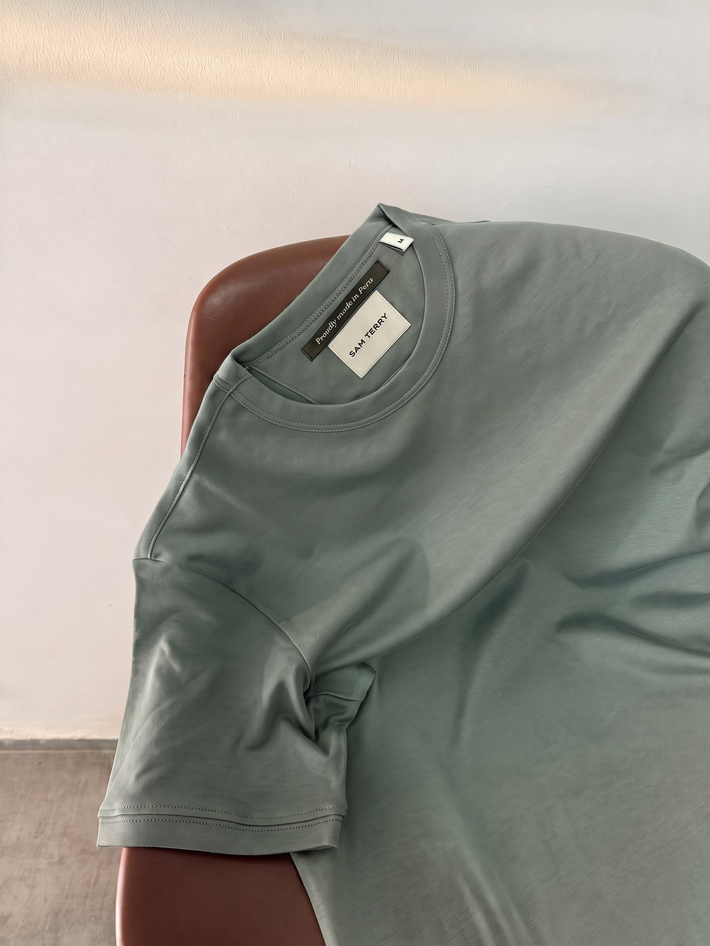 Camiseta básica de pima - sage green