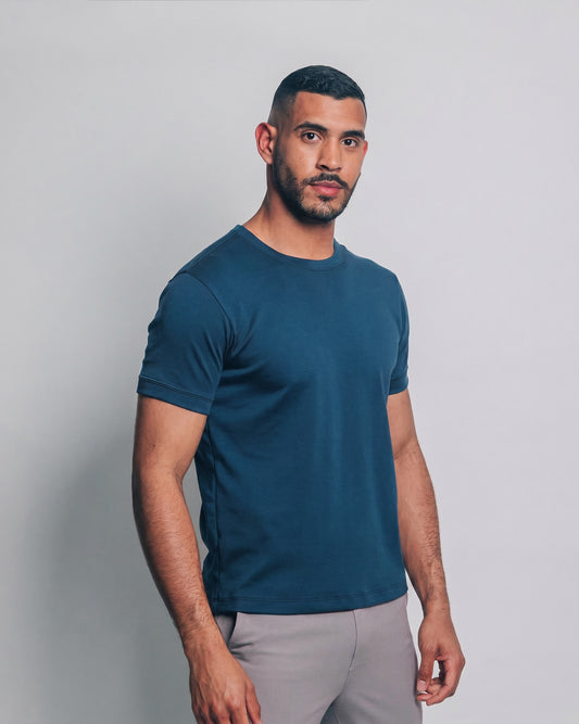 Camiseta básica de pima - cobalto