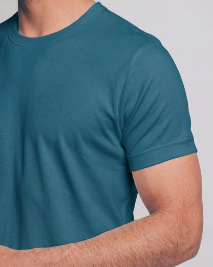 Camiseta básica de pima - cobalto