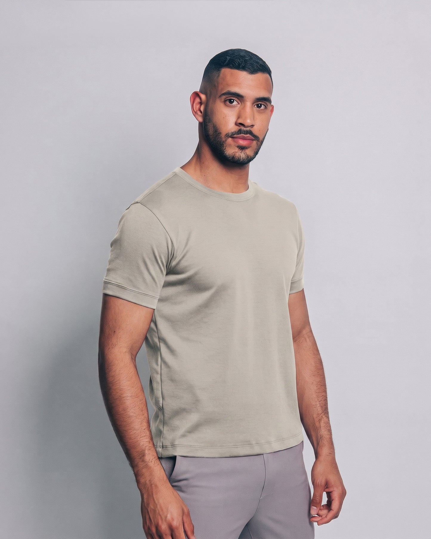 Camiseta básica de pima - white sand