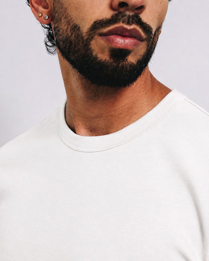 Camiseta básica de pima - blanco natural