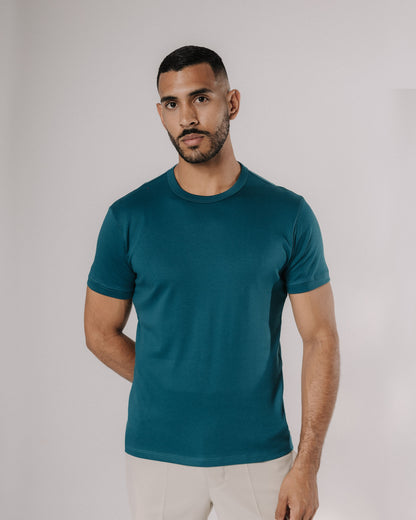 Camiseta básica de pima - cobalto