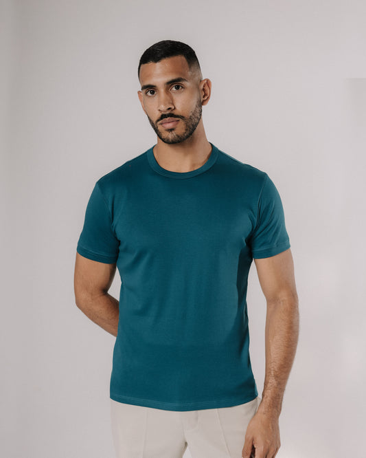 Camiseta básica de pima - cobalto