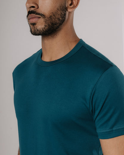 Camiseta básica de pima - cobalto
