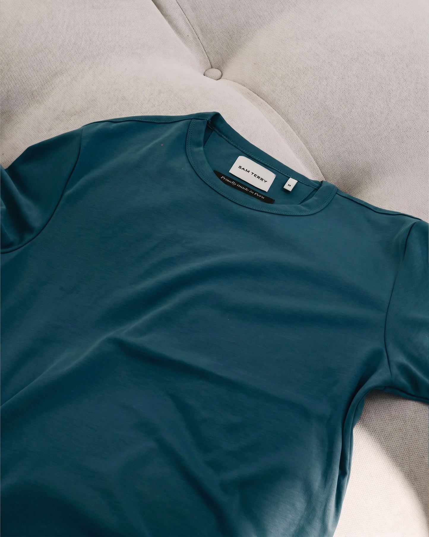 Camiseta básica de pima - cobalto