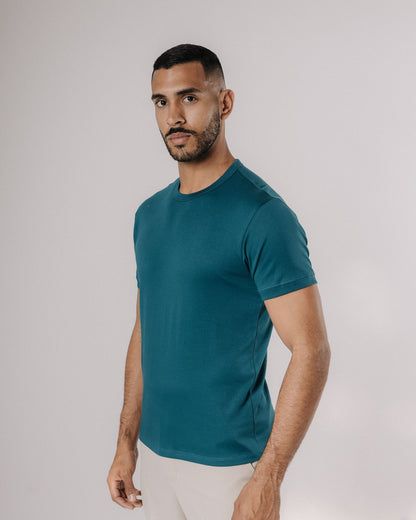 Camiseta básica de pima - cobalto