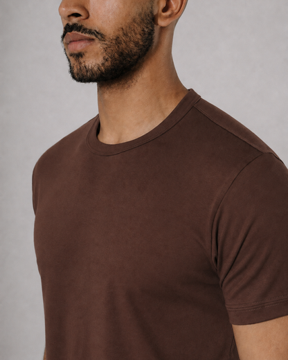 Camiseta básica de pima - tabaco
