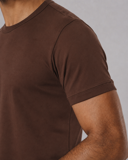 Camiseta básica de pima - tabaco