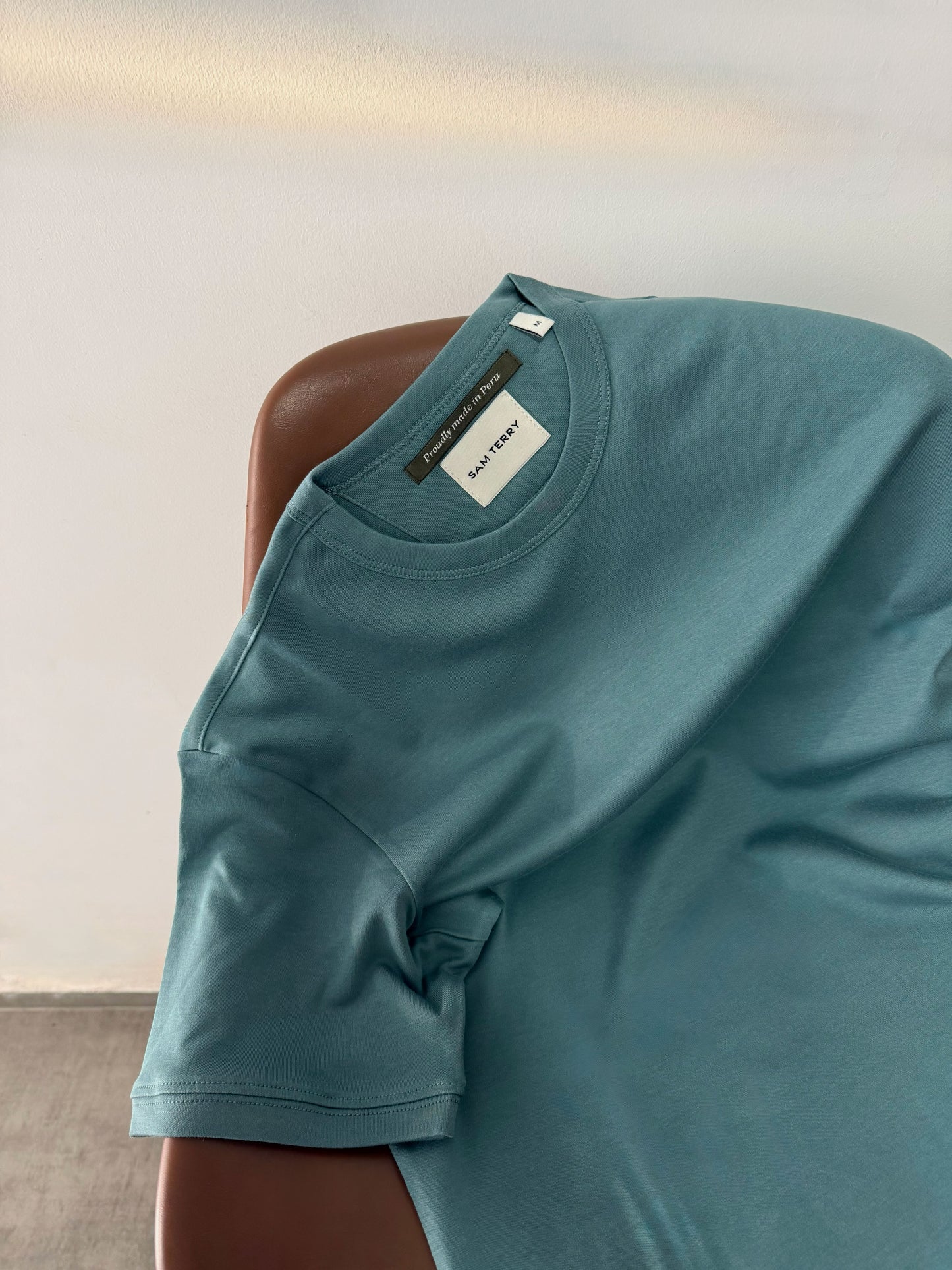 Camiseta básica de pima - sage blue