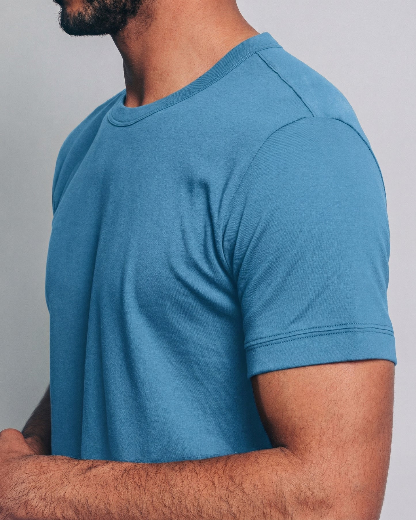 Camiseta básica de pima - azul turquesa