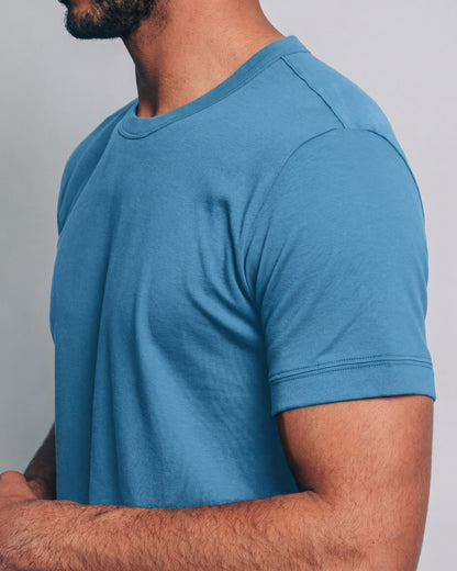 Camiseta básica de pima - azul turquesa