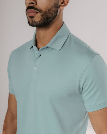 Polo de pima - aqua