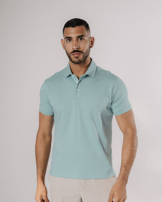 Polo de pima - aqua