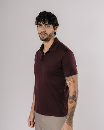 Polo de pima - merlot