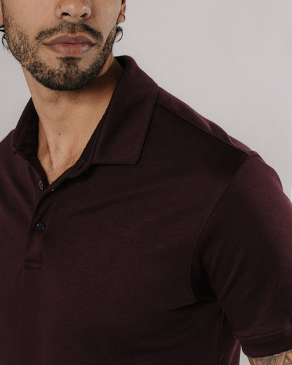 Polo de pima - merlot