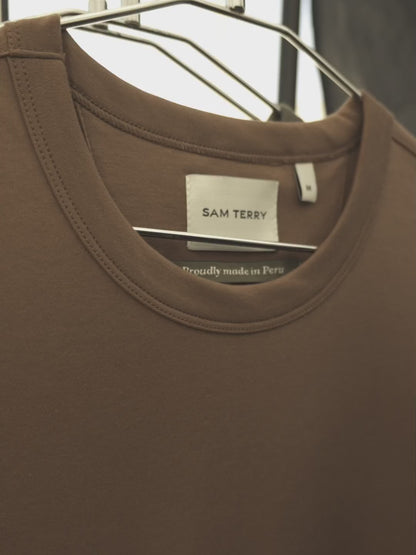 Camiseta básica de pima - beige oscuro