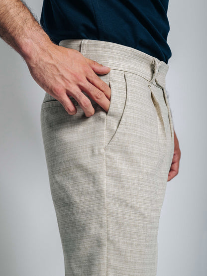 Sastre con pinzas 2.0 de lino - beige
