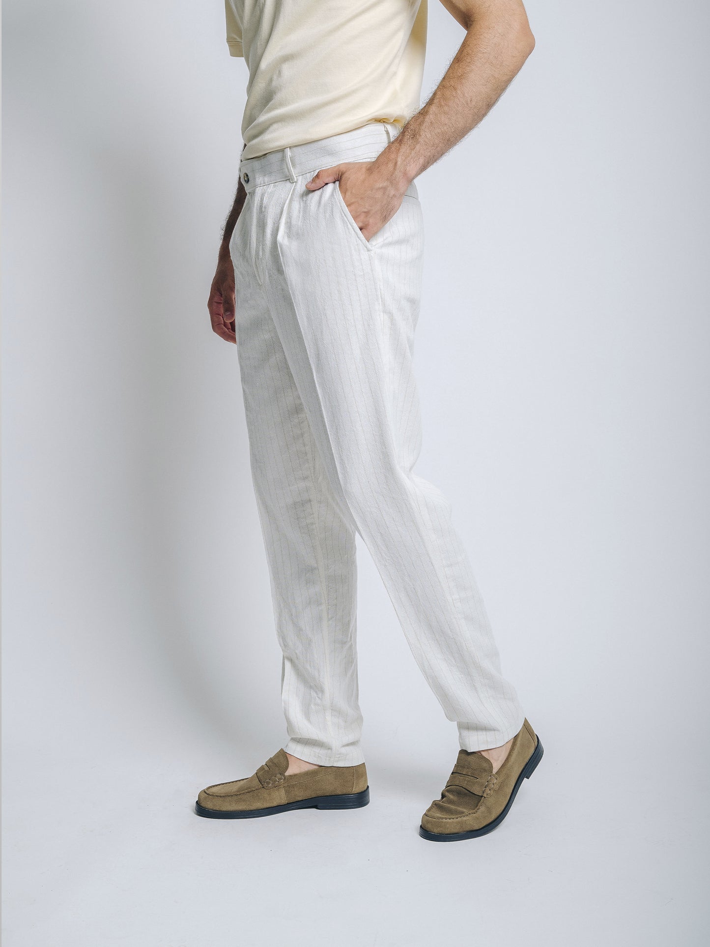 Sastre con pinzas 2.0 de lino - perla