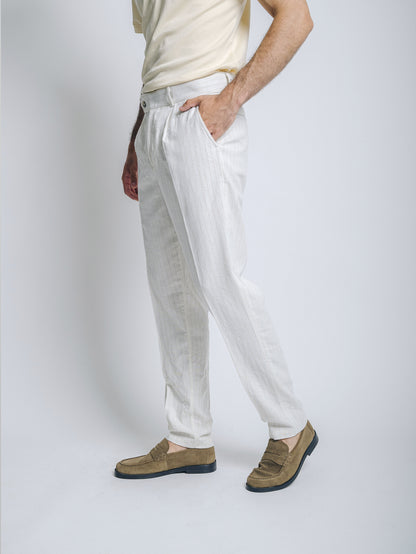 Sastre con pinzas 2.0 de lino - perla