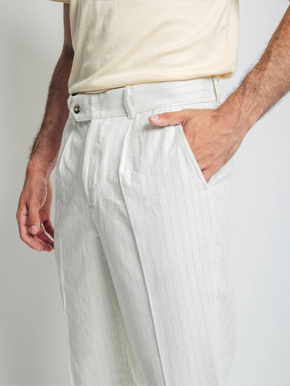 Sastre con pinzas 2.0 de lino - perla