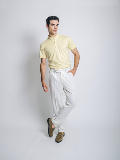 Polo cuello mao - amarillo pastel