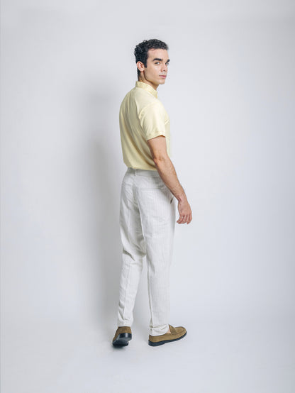 Polo cuello mao - amarillo pastel