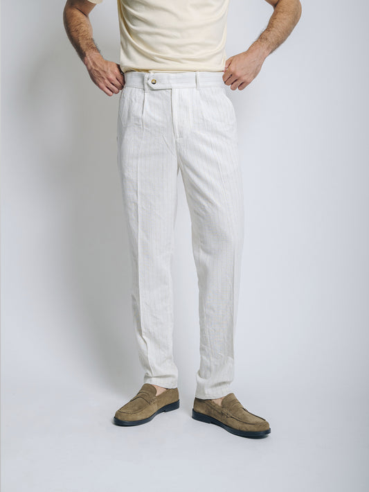 Sastre con pinzas 2.0 de lino - perla